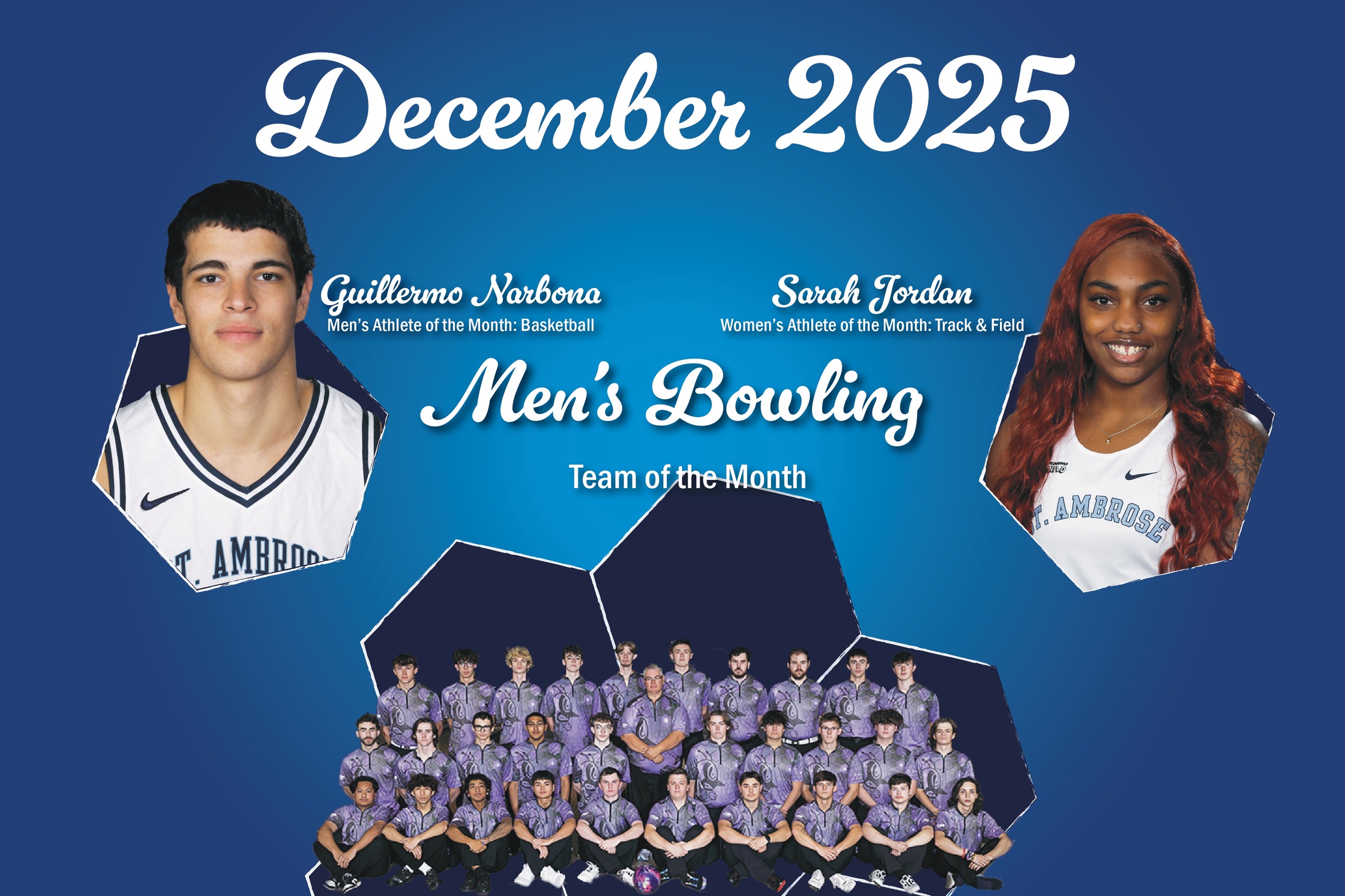 Narbona and Jordan Named Athletes of the Month; Men&rsquo;s Bowling Named Team of the Month