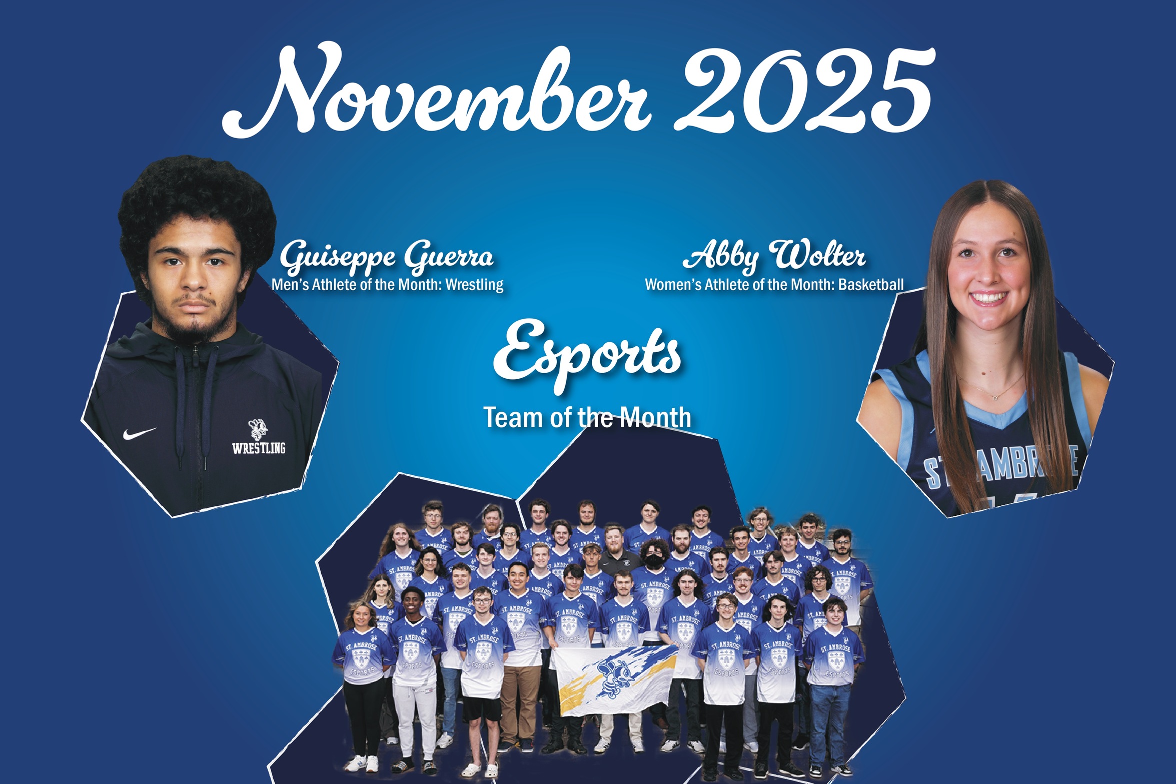Wolter and Guerra Named Athletes of the Month; Esports Named Team of the Month