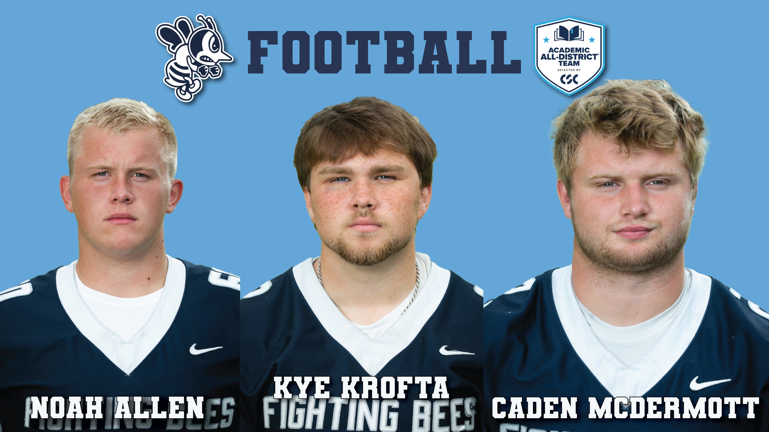 Three Bees named to CSC's Academic All-District Team
