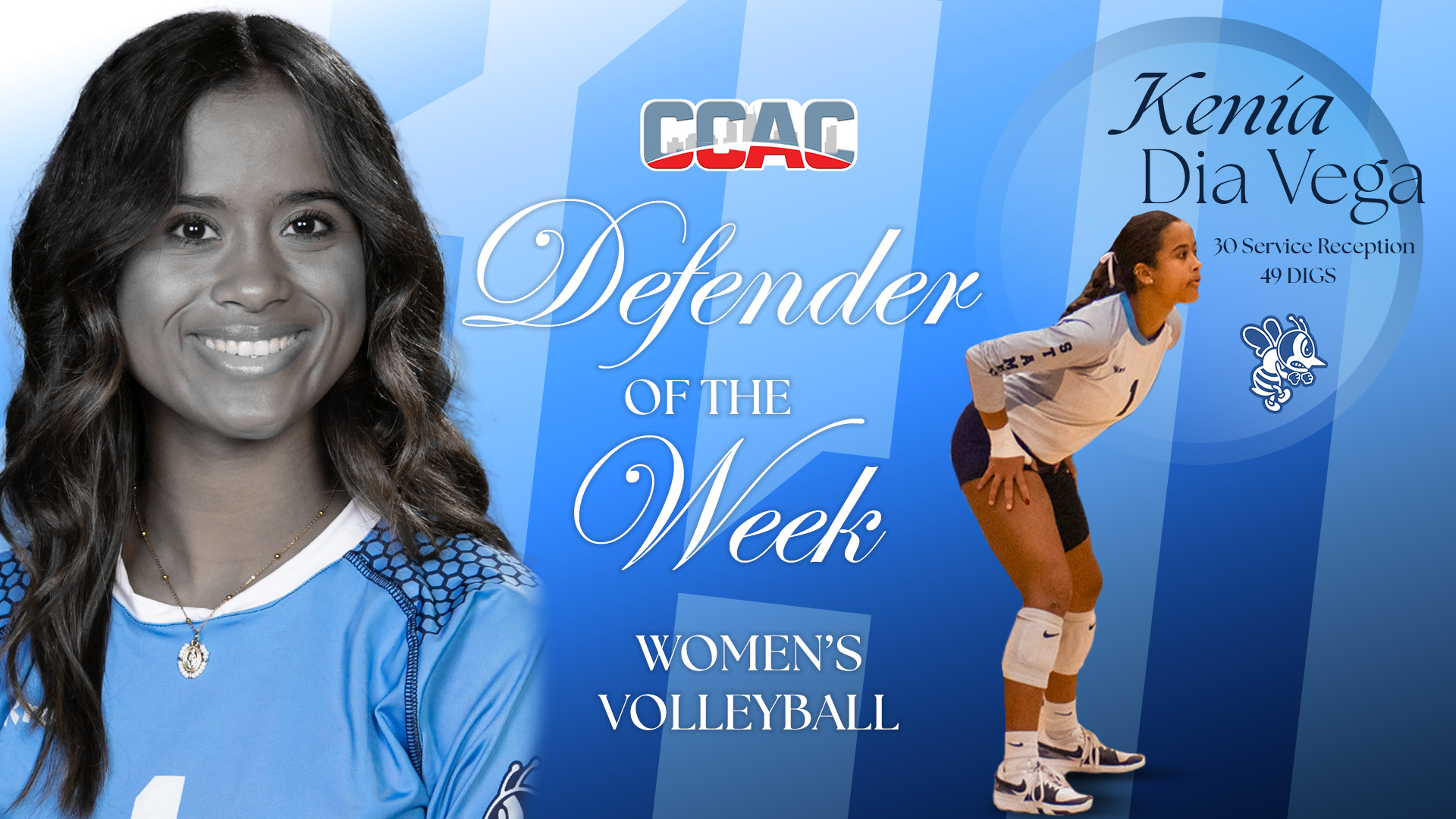 Diaz Vega named CCAC Defensive Player of the Week