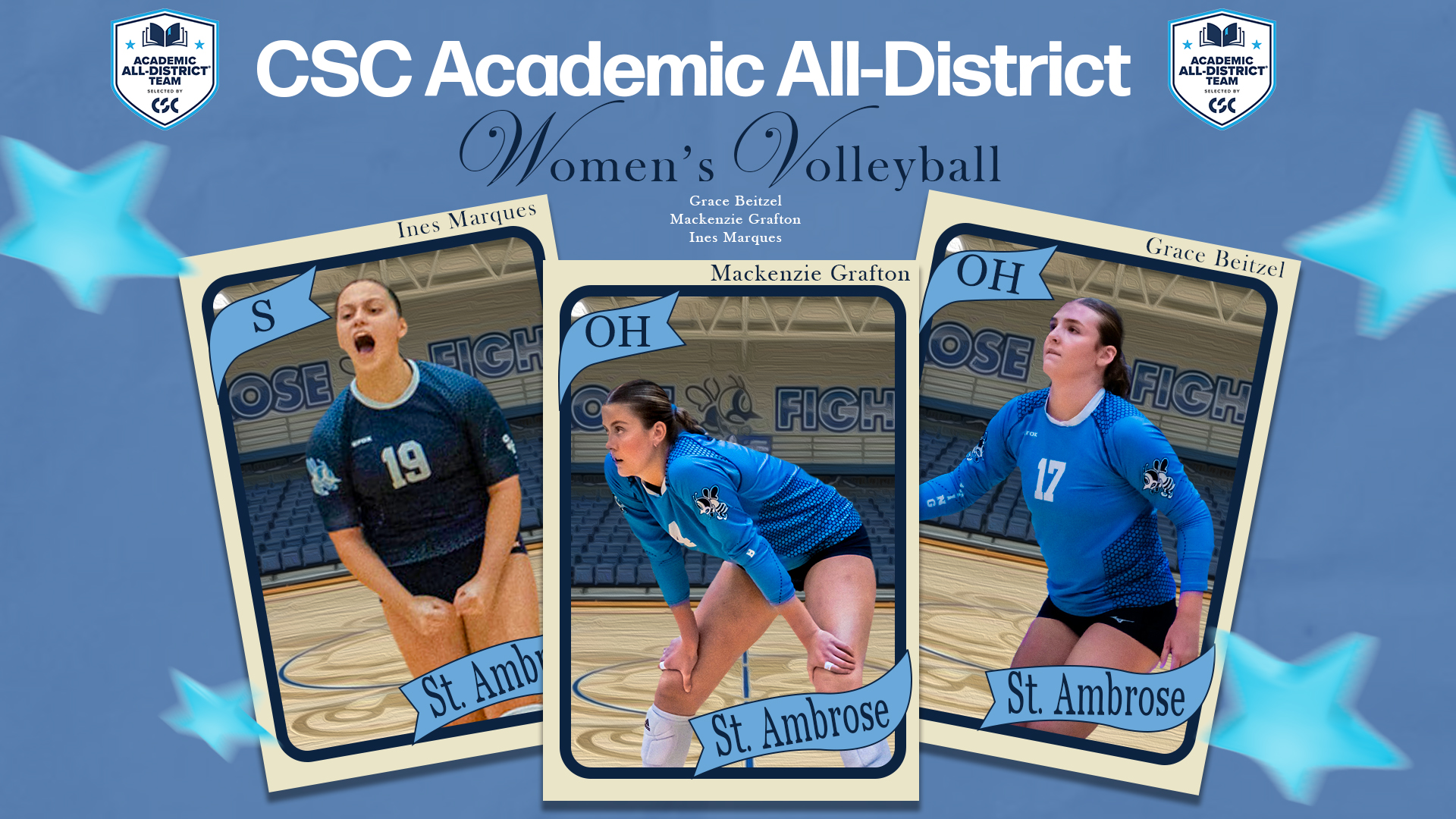 Three named to CSC Academic All-District Team
