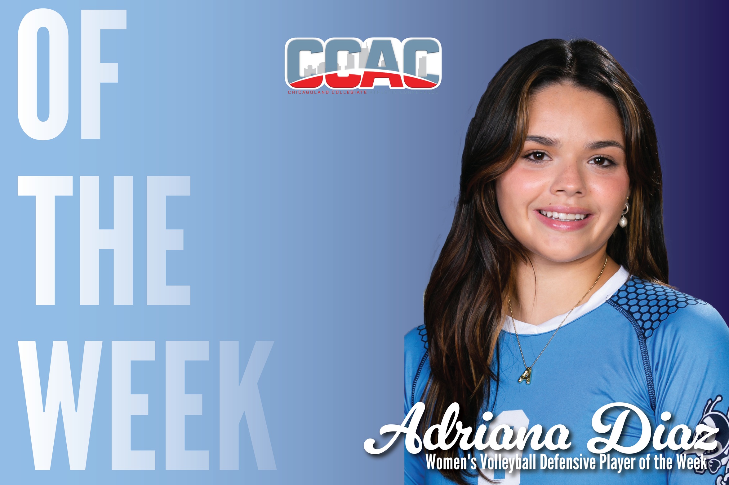 Diaz named CCAC Defensive Player of the Week
